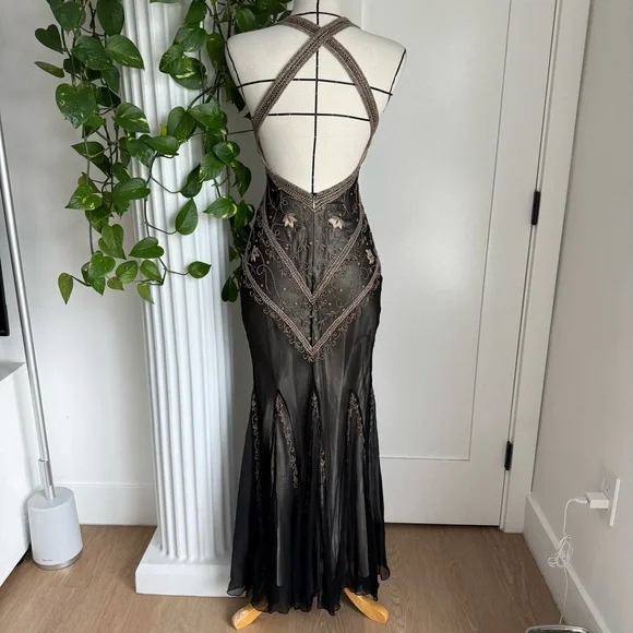 Caché Flapper Vintage Beaded Gown - Picture 2 of 8